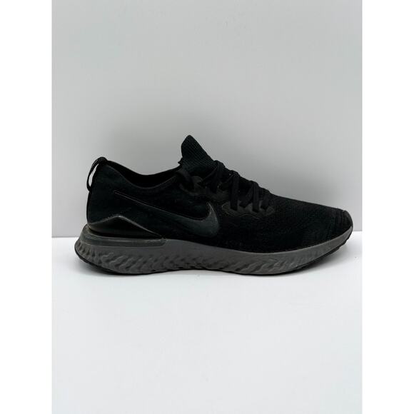 Size 12 Nike Epic React 2 Flyknit Black Anthracite Running Shoe Women BQ8927-001 - Picture 1 of 9
